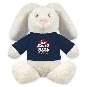 One loved mama - Mother's Day - Valentine's Day - MiniFeet® RecycelHase® Bunny Cream - french navy - Front