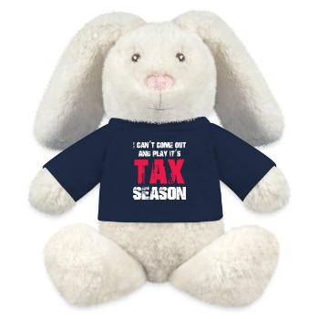 Saison des impôts Gag du comptable CPA - Lapin en peluche recyclé MiniFeet® Crème - bleu marine - Devant