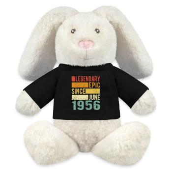 Anniversaire juin 1956 Épopée légendaire - Lapin en peluche recyclé MiniFeet® Crème - noir - Devant