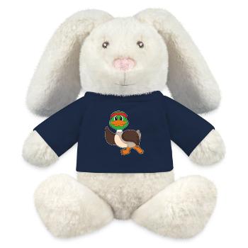Canard Jogger Jogging Sport - Lapin en peluche recyclé MiniFeet® Crème - bleu marine - Devant