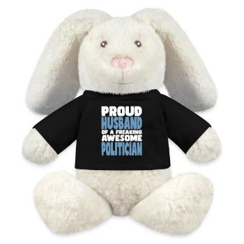 Fière épouse d’un sacré bon politicien - Lapin en peluche recyclé MiniFeet® Crème - noir - Devant