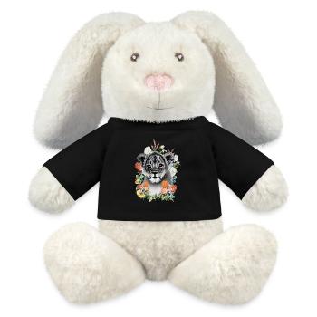 Fleurs de lion - Lapin en peluche recyclé MiniFeet® Crème - noir - Devant