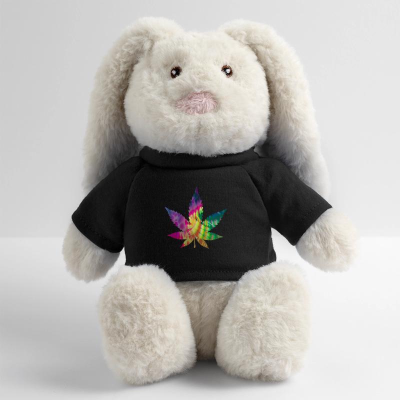 Tie Dye Batik Cannabis Leaf | Hemp leaf MiniFeet® RecycelHase® Bunny Cream