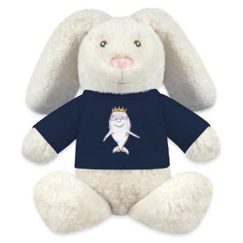 Couronne de dauphin - Lapin en peluche recyclé MiniFeet® Crème - bleu marine - Devant