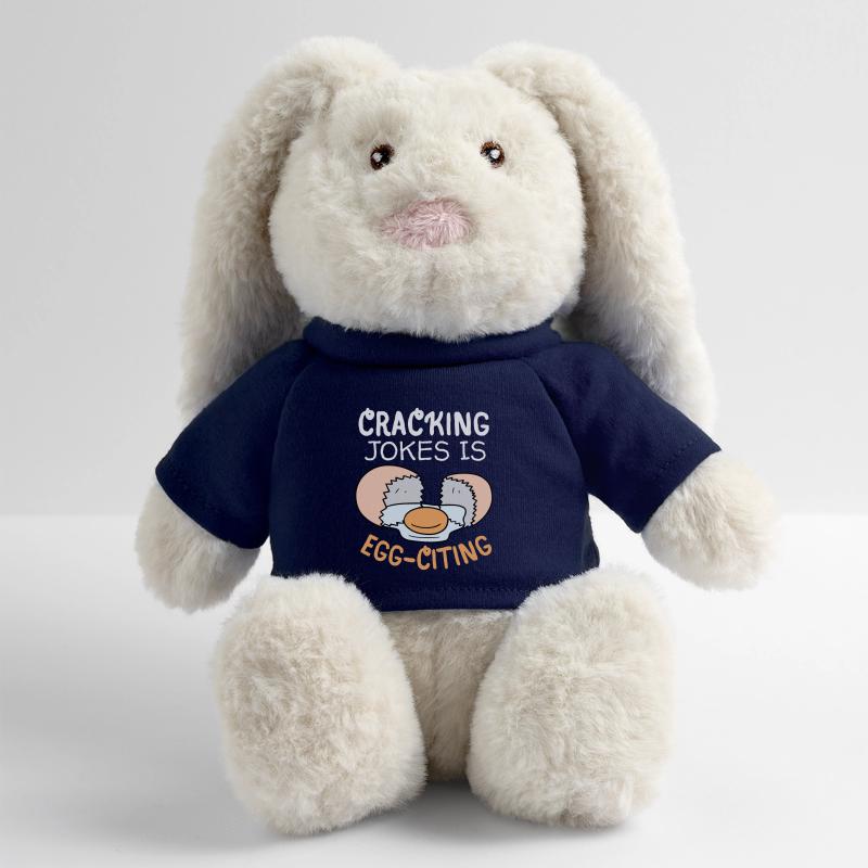 Egg, Eggs, Funny Saying, Pun Egg-citing Joke MiniFeet® RecycelHase® Bunny Cream