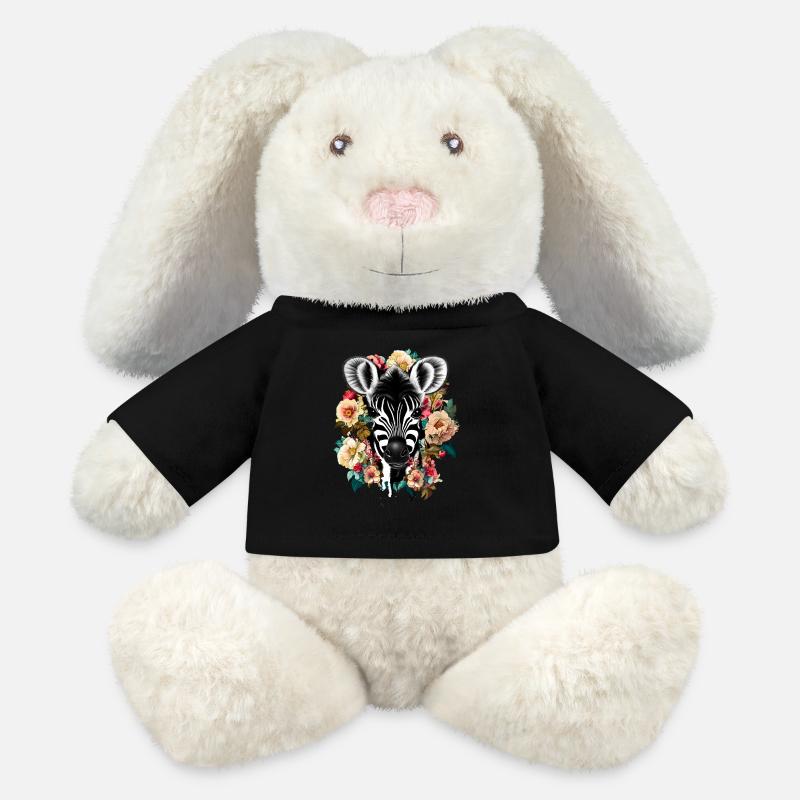Zebra - MiniFeet® RecycelHase® Creme - Schwarz