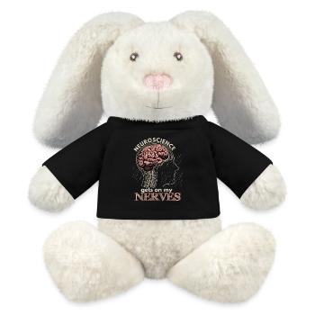 Neuroscience, brain surgeon, funny saying - MiniFeet® RecycelHase® Bunny Cream - black - Front