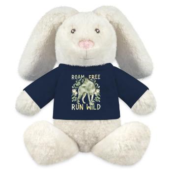 Grauer-Wolf Canis Lupus Positive-Movitation Spruch - MiniFeet® RecycelHase® Creme - French Navy - Vorne