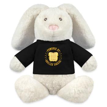 Fromage grillé Fromage Amateur de fromage Cadeau - Lapin en peluche recyclé MiniFeet® Crème - noir - Devant