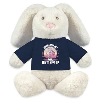 Eishockey Hockey sur glace - Lapin en peluche recyclé MiniFeet® Crème - bleu marine - Devant