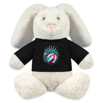 Logo de volley-ball - Lapin en peluche recyclé MiniFeet® Crème - noir - Devant