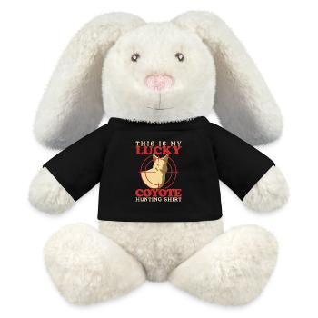 Hunting Hunter Hunting Huntress Hunting License Gift - MiniFeet® RecycelHase® Bunny Cream - black - Front