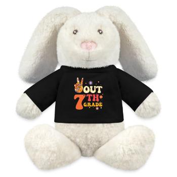 Peace Out 1. Klasse Letzter Schultag - MiniFeet® RecycelHase® Creme - Schwarz - Vorne