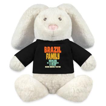 Brésil Vacances en famille - Lapin en peluche recyclé MiniFeet® Crème - noir - Devant