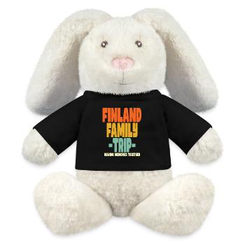 Finlande Vacances en famille - Lapin en peluche recyclé MiniFeet® Crème - noir - Devant