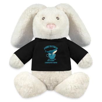 Whale in teacup conversation starter - MiniFeet® RecycelHase® Bunny Cream - black - Front