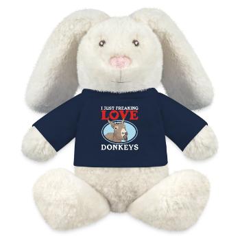 Esel Eselbesitzer Eselliebhaber Eselchen Geschenk - MiniFeet® RecycelHase® Creme - French Navy - Vorne