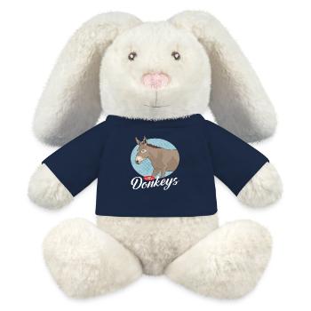 Esel Eselchen Eselbesitzer Eselliebhaber Geschenk - MiniFeet® RecycelHase® Creme - French Navy - Vorne