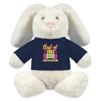 60th Birthday Best of 1963 Cassette Tape Retro 80s - MiniFeet® RecycelHase® Bunny Cream - french navy - Front