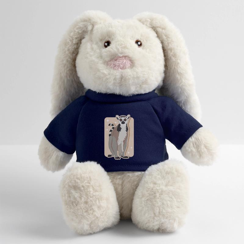 Lémuriens à queue annelée Cadeau de lémuriens à queue annelée Lapin en peluche recyclé MiniFeet® Crème
