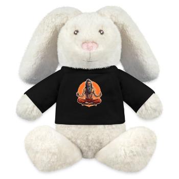 Spiritualité Yoga Guru - Lapin en peluche recyclé MiniFeet® Crème - noir - Devant