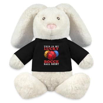 Boccia Bocce Bocciaspieler Boulesport Geschenk - MiniFeet® RecycelHase® Creme - Schwarz - Vorne