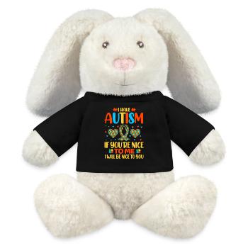 Autism Autistic - MiniFeet® RecycelHase® Bunny Cream - black - Front