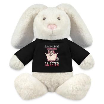 Sugar Glider Saying - MiniFeet® RecycelHase® Bunny Cream - black - Front