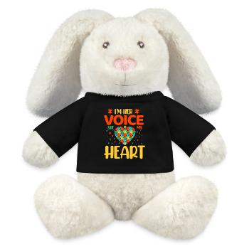 Autism Autistic - MiniFeet® RecycelHase® Bunny Cream - black - Front