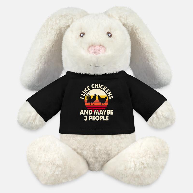 Chickens Chicken - MiniFeet® RecycelHase® Bunny Cream - black