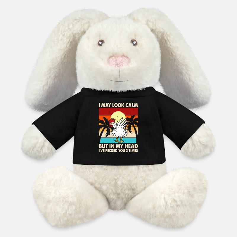 Chickens Chicken - MiniFeet® RecycelHase® Bunny Cream - black