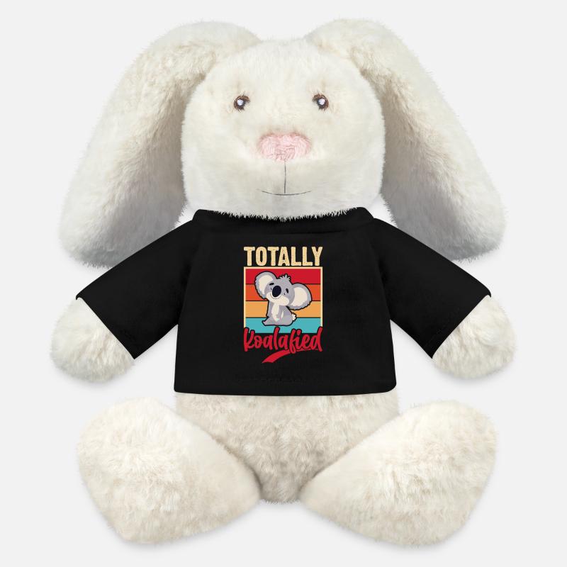 Koala - Lapin en peluche recyclé MiniFeet® Crème - noir