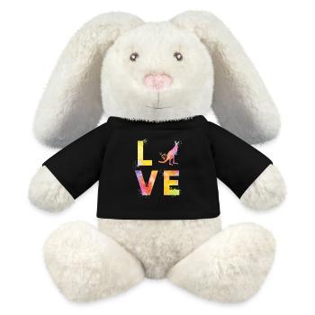 Kangaroo love - MiniFeet® RecycelHase® Bunny Cream - black - Front