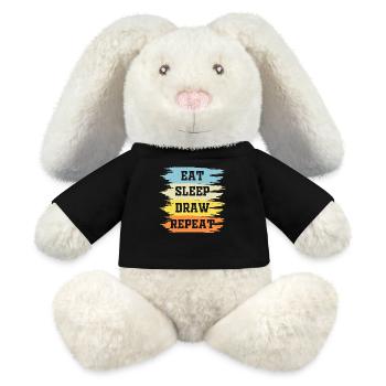 Artiste - Lapin en peluche recyclé MiniFeet® Crème - noir - Devant