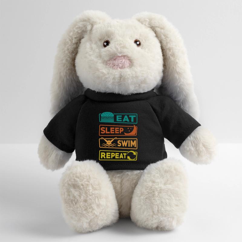 Manger Dormir Nager Répéter Lapin en peluche recyclé MiniFeet® Crème