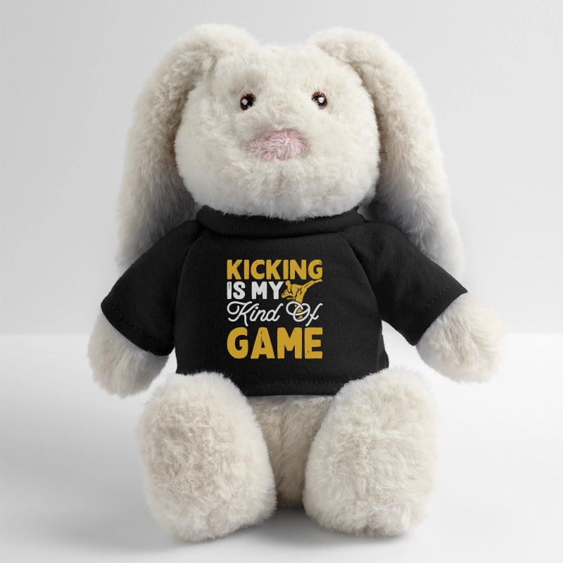 Karaté Lapin en peluche recyclé MiniFeet® Crème