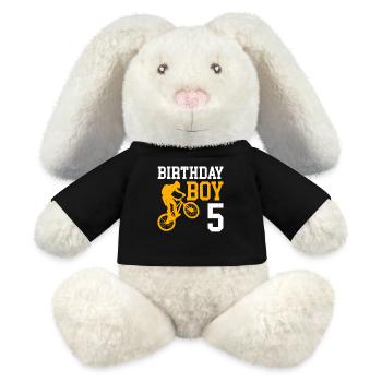 5e anniversaire Bicycle Kids - Lapin en peluche recyclé MiniFeet® Crème - noir - Devant