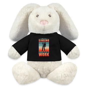Chanteur né pour aller chanter - Lapin en peluche recyclé MiniFeet® Crème - noir - Devant