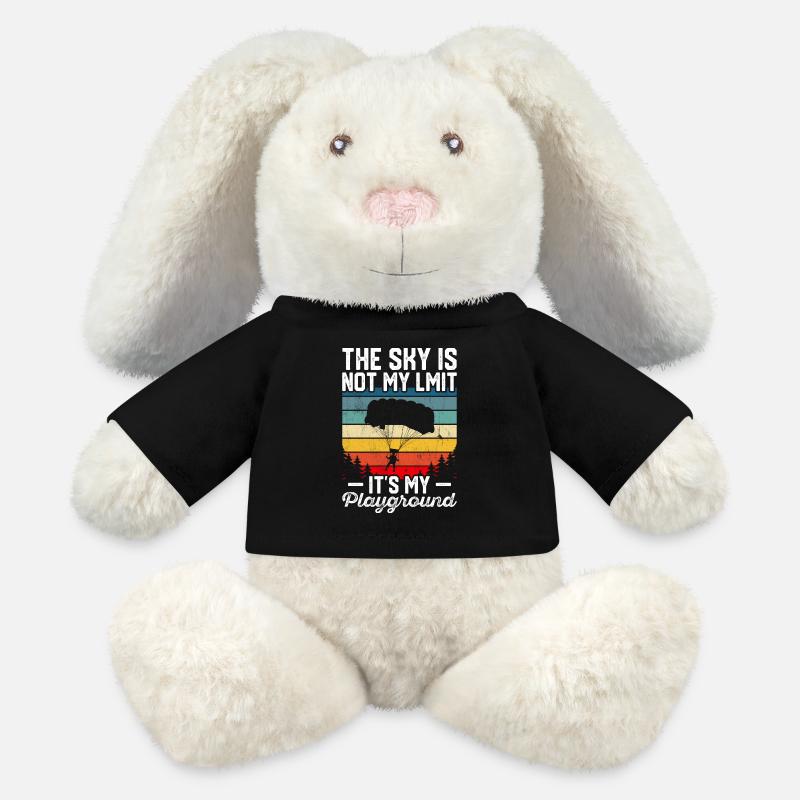 Fallschirmspringer - MiniFeet® RecycelHase® Creme - Schwarz