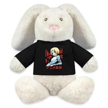 Entspanntes Anime-Mädchen aus Japan - MiniFeet® RecycelHase® Creme - Schwarz - Vorne