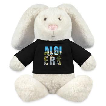 Algiers Algeria Souvenir - MiniFeet® RecycelHase® Bunny Cream - black - Front