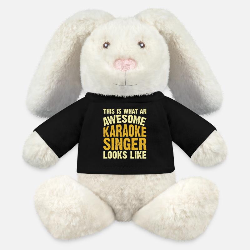 Karaoke Singen - MiniFeet® RecycelHase® Creme - Schwarz