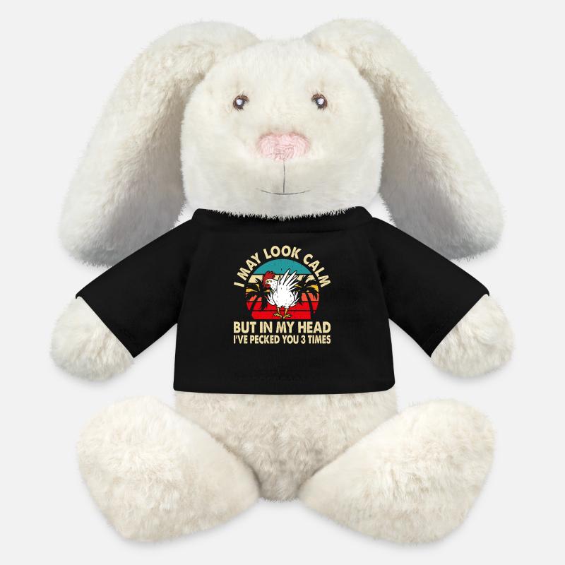 Chickens Chicken - MiniFeet® RecycelHase® Bunny Cream - black