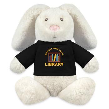 Bibliothekar lokale Bibliothek - MiniFeet® RecycelHase® Creme - Schwarz - Vorne