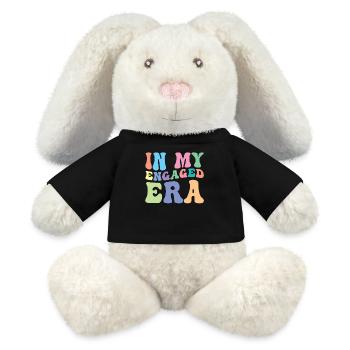 Engagement Retro Groovy Fiancée - Lapin en peluche recyclé MiniFeet® Crème - noir - Devant