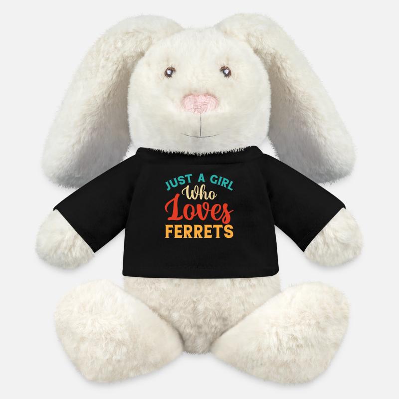 Frettchen - MiniFeet® RecycelHase® Creme - Schwarz