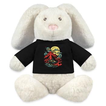 J’ai peur de la nuit, de la nature sombre et horrifique - Lapin en peluche recyclé MiniFeet® Crème - noir - Devant