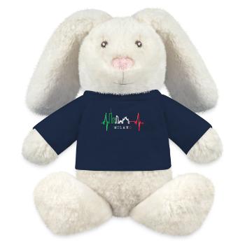Milan Skyline Italy Heartbeat Fan Love Milano - MiniFeet® RecycelHase® Bunny Cream - french navy - Front