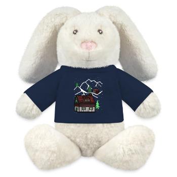 Hiver Noël Tyrol Alpes Alm Neige Noël Nature - Lapin en peluche recyclé MiniFeet® Crème - bleu marine - Devant