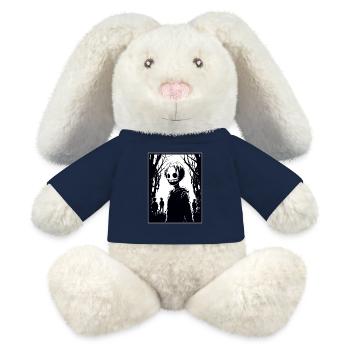 Dessin animé Manga Anime Ville Zombie Goules - Lapin en peluche recyclé MiniFeet® Crème - bleu marine - Devant